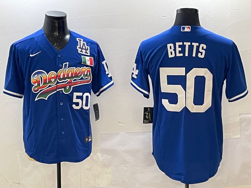 Men Los Angeles Dodgers #50 Betts Blue Fashion 2025 Nike MLB Jersey style 2->chicago cubs->MLB Jersey